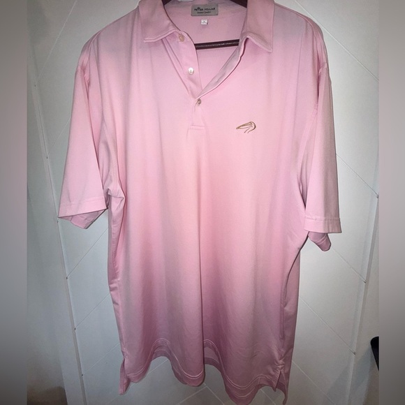 Peter Millar Summer Comfort Palmer Pink Golf Polo Pelican Country Club Large $98 - Picture 8 of 9